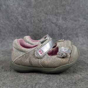 Stride Rite Shoes Baby Infant 5 Mary Jane Sneakers Casual Comfort Grey Flower